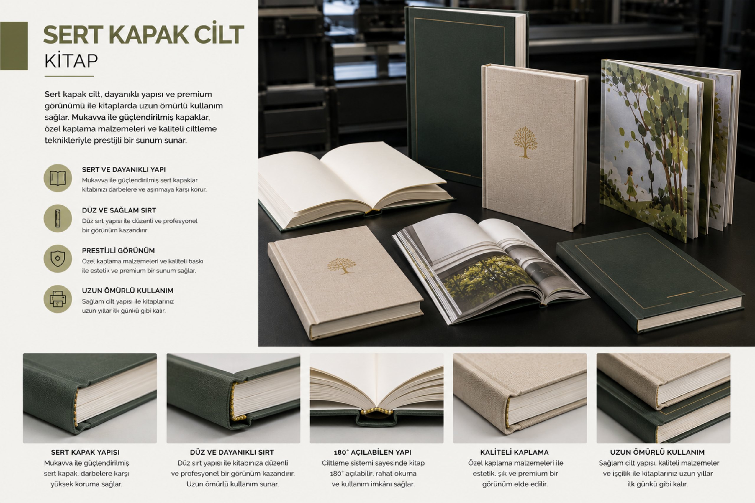 Sert Kapak Cilt Kitap ürün föyü